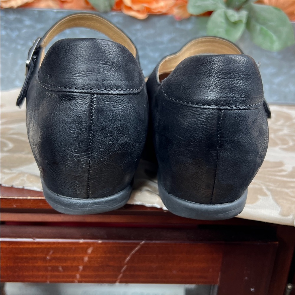 Dansko Black Leather Mary Jane Flats with Buckle - Picture 6 of 8